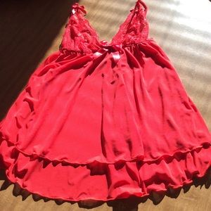 *NEW Red babydoll shortie nightgown